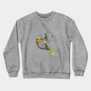 Flying cockatiel watercolor Crewneck Sweatshirt